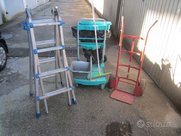 CARRELLO X PULIZIE AZIENDALE+SCALETTO +CARRELO PAC