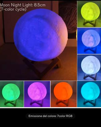 Lampada luna 3d