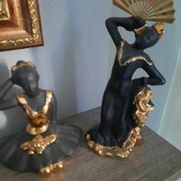 2 statuette in ceramica vintage