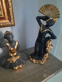 2 statuette in ceramica vintage