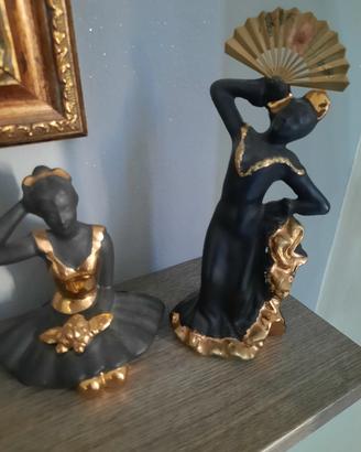 2 statuette in ceramica vintage