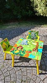 Tavolino, sedia e sedia a dondolo bimbi