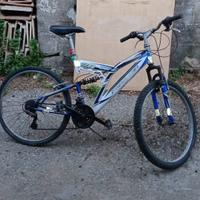 Bici bianca e blu sportiva