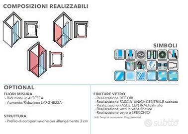 ANTA SINGOLA GIADA PER VASCA DA BAGNO CRISTALLO TRASPARENTE 6 MM