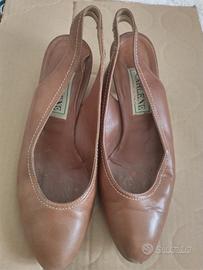 Scarpe tipo chanel color cuoio 36 tacco medio