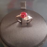 Anello oro rosa e smalto rosso e nero dodo