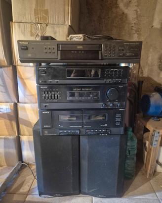 Impianto stereo vintage Sony + Technics completo