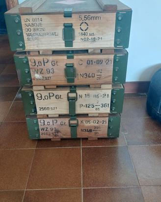 Set 4 scatole porta munizioni esercito polacco 