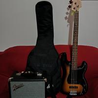 Basso Fender Squier Precision Affinity più Amply.