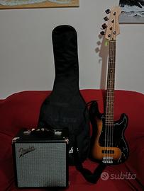 Basso Fender Squier Precision Affinity più Amply.