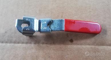 LEVA ACCIAIO PIATTA  LUCCHETTABILE ROSSA 13CM 