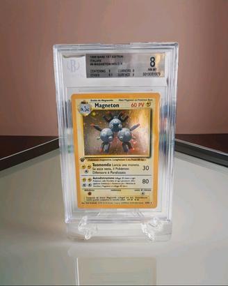 Card Pokemon Magneton 1 Prima Edizione Fossil BGS 