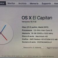 Imac 21 ,5 mid 2011