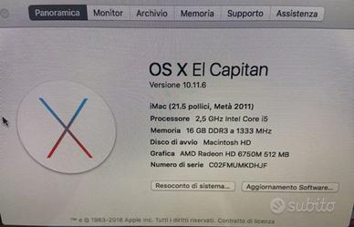 Imac 21 ,5 mid 2011