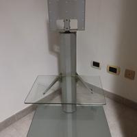 mobile porta TV vetro e metallo + lettore dvd