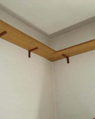 2 Mensole grandi in legno chiaro con attacchi