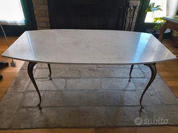 tavolino da salotto marmo e ottone