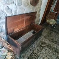 cassa panca legno massello antico 