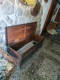 cassa panca legno massello antico 