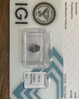 DIAMANTE FANCY DEEP YELLOW NATURALE 1.26ct RARO