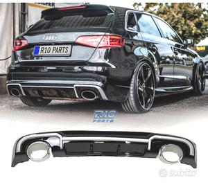 DIFFUSORE AUDI A3 SPORTBACK 16- LOOK RS3 + TERMINA