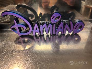 Scritta nome Damiano 3D