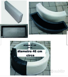 2 stampi cemento cordolo rotondo e dritto