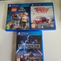 Battlefront 2, Lego Jurassic, Need for speed PS4
