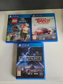 Battlefront 2, Lego Jurassic, Need for speed PS4