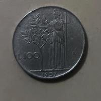 moneta 100 lire errore di conio capovolta