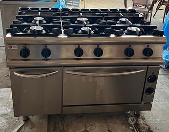 Cucina professionale Baron 6 fuochi in acciaio