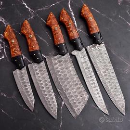 Set coltelli cucina professonali 5 prezzi Damascus
