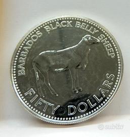 BARBADOS 1981 - MONETA ARGENTO DA 50$ - "F.A.O."