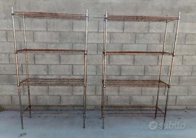 2 Scaffali di metallo grigliati