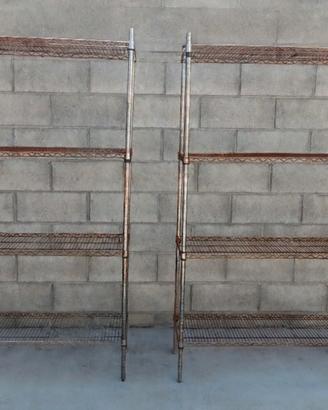 2 Scaffali di metallo grigliati