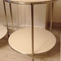 2 tavolini comodini Ikea acciaio e vetro