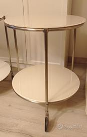 2 tavolini comodini Ikea acciaio e vetro