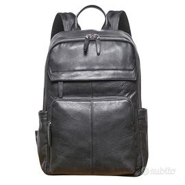 Zaino Nero in Pelle Porta PC da Lavoro