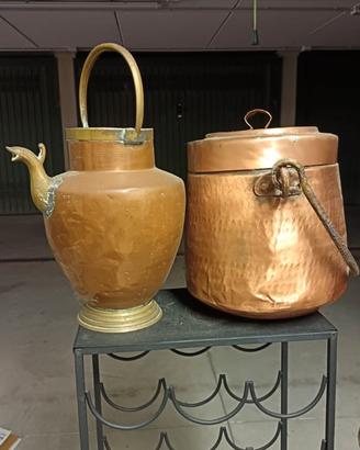 Paiolo e mezzina in rame d'epoca