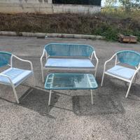 Set 2 poltrone + divano + tavolo EIVISSA - Deghi