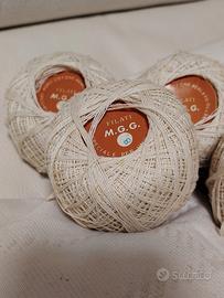 5 gomitoli cotone perlato ecru n° 8