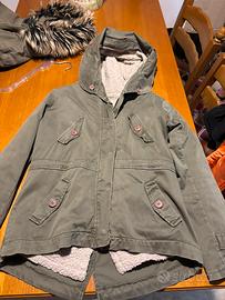 Parka verde con fodera rimovibile tg.S