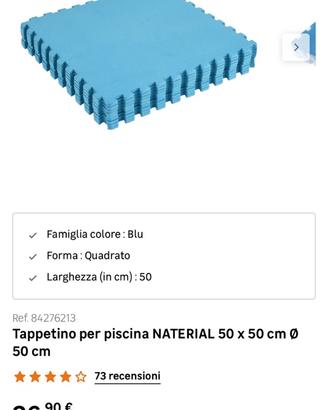 Tappetino per piscina NATERIAL 50 x 50 cm Ø 50 cm