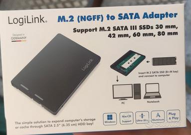 Adattatore LogiLink M.2 (NGFF) a SATA 2.5" – Nuovo