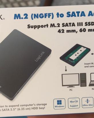 Adattatore LogiLink M.2 (NGFF) a SATA 2.5" – Nuovo
