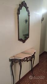 Specchio con tavolino di marmo 