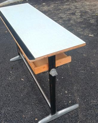 banco doppio vintage design anni 60 scuola 