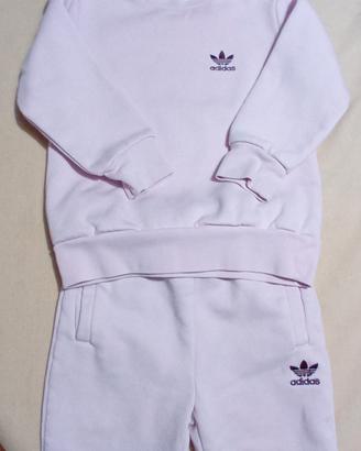 tuta adidas  bimba cotone felpato