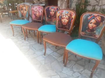 cinque sedie chippendale restyling completo 
