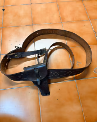 Cinturone Sam Browne con Fondina Militare REI